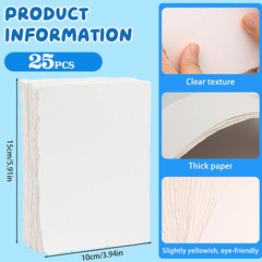 Watercolor Paper 25 Sheets, Watercolor Cards 4 x 6 inch 300 GSM, Cotton Handmade