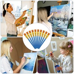 40 PCS 0.75 Inch Flat Paint Brushes Wooden Handle Acrylic Oil Watercolor