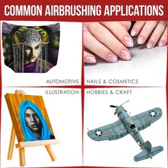 G44 0.2 High Precision Dual-Action Gravity Feed Airbrush Set Kit Hobby Paint