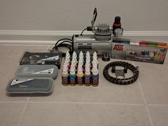 Air Pump Small Air Compressor 18B Model Spray Pen Set, Acrylic Paint Spray Gun