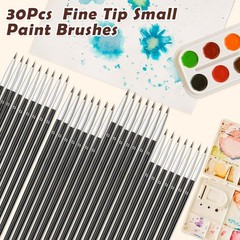 Anezus 30 Pcs Tiny Detail Paint Brushes #0 Fine Set #0, Black