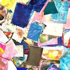2lb Mixed Media Collage Paper Box Hand-Painted Papers for Collage & Art Journals