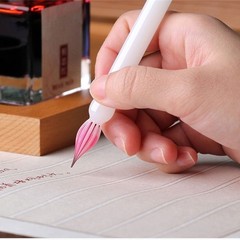 Short Glass Dip Pen Ergonomic Grip Portable Glass Ink Pen For Artist Beginner