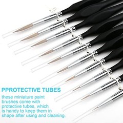 10 Pcs Miniature Paint Brush Kit Fine Point for Acrylic Painting Face Nail
