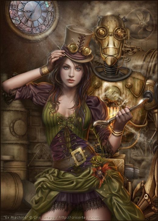 Steampunk Girl DIY Full Round Drill 30x40cm Diamond Painting