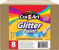 Washable Glitter Paint Bulk Pack Assorted Colors Craft Art Hobby 4oz 8 PCS