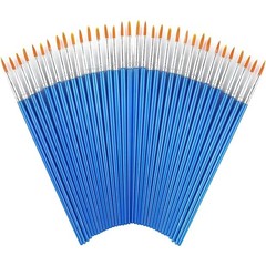 50PCS Nylon Paint Brush Set Round Flat Art Brushes for Acrylic Oil Watercolor