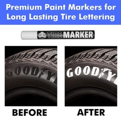White tire Paint Marker for Car Tire Lettering – 4 Pack – Permanent Tire Pain…