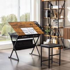 VECELO Drafting Table Art Desk Art Table Adjustable Drawing Table Tilted Tabl…