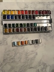 Winsor & Newton Cowman watercolor lot Of 45 Half Pans Plus 8 Metallic