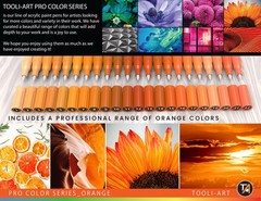 Acrylic Paint Pens 22 Assorted Orange Tones Pro Markers Set 0.7mm Extra Fine