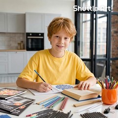 124-Piece Drawing Kit with Pencils & Paper Pads