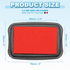 3″x2″ Large Stamp Pad, 2Pcs Craft Ink Pad for Rubber Stamp, Red/Black