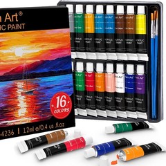 Aen Art Acrylic Paint Set for Pumpkin 0.04 fl oz (Pack of 16), Basic