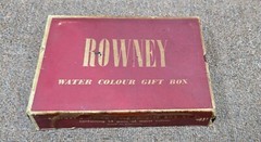 Vintage old rare collectible rowney water color set box made in England