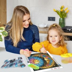 GDYEEH DIY 5D Sun and Moon Diamond Art Kits, Colourful 12X12 Inches, USGD274