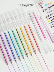 8 Colors Glitter Gel Pens Set – Glow in Dark Metallic & Highlighter Pens-UK