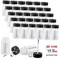30 Pack 2 Oz Paint Touch Up Bottles with Child-safe Lid and Applicator Brush,