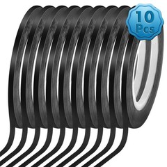 cridoz 10 Rolls 1/8 Pinstripe Tape inch x 108 feet x 0.125 inches, Black