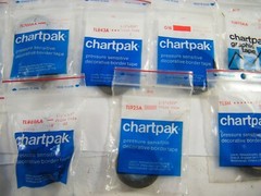 CHARTPAK PRESSURE SENSITIVE DECORATIVE BORDER TAPE LOT OF 33 SOLD AS IS