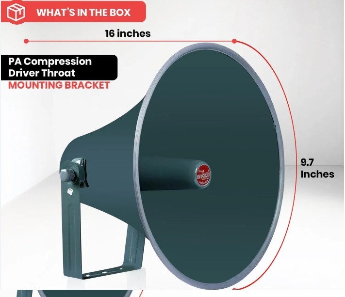 Outdoor PA Paging Horn Loud Speaker 16 Inch PA Speaker Weatherproof with mountin