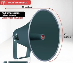 Outdoor PA Paging Horn Loud Speaker 16 Inch PA Speaker Weatherproof with mountin
