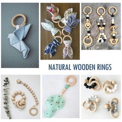 10 Pcs Natural Wood Rings for Crafts Making, 75mm/2.9inch Wooden Rings for DI…