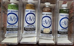 Lot of 4 DVP Da Vinci Permanent Artists Oil Color Paint tubes vintage Old Stock