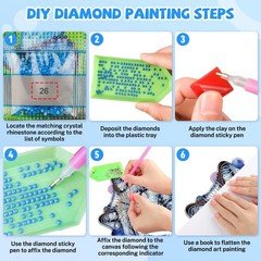 Bowetile Wolf Diamond Art Hanging Kits for Adults, 5D Special 17*18, wolf