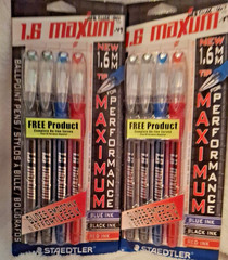 Staedtler Maximum Performance 1.6MM Maxum Lot of 2 Packs, 4 Pens Ea Vntg Dif Ink