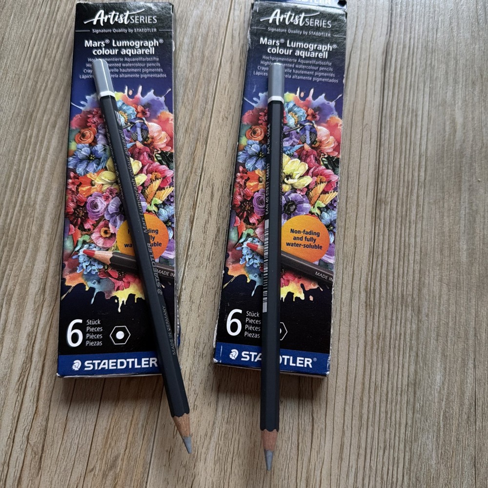 Staedtler Mars Lumograph Colour Aquarell Pencils Artist Grey 12 Pack