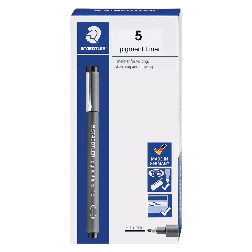 5 PCS 1.2mm Black Pigment Liner Fineliner Pen Drawing Drafting 308 129M