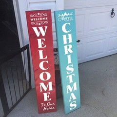 Welcome and Christmas Stencils for Painting on Wood – 19 Pack Large Vertical …