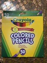 Brand NEW Crayola 50 Assorted Colored Pencils Full Length Pre Sharpened Set NEW