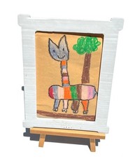Wood Foldable Small Desk Photo Arts Display Easel Stand 11.75 in. Tall