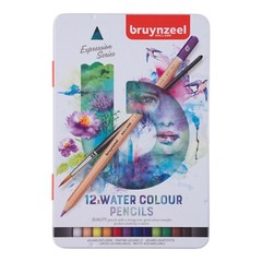 BRUYNZEEL Expression Watercolor Pencils set Tin of 12 pieces