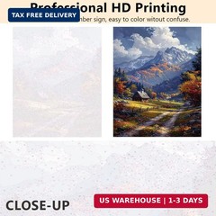 DIY Paint by Numbers, Mountain Landscape Adults’ Paint-by-Number Kits on Canvas,