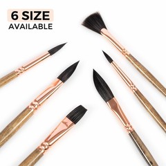 Sable Watercolor Brushes – 6pcs Professional Paint Brushes for Artist Round Tip,