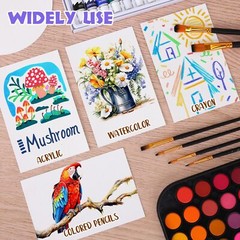 50 Sheets Watercolor Paper Bulk 6 Sizes 9×12 8×10 8×8 300 GSM White Painting