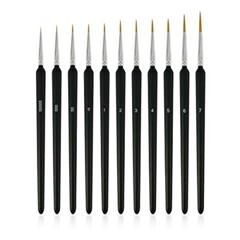 11 Pcs Miniature Paint Brush Kit Fine Point for Acrylic Painting Face Nail