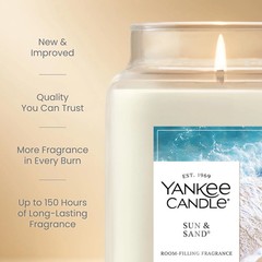 Yankee Candle Sun & Sand Scented Candle, 22oz Large Jar 22 oz, &