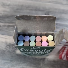 Vintage Binney & Smith Crayola No. 816 Colored & No. 320 White Chalk In Boxes
