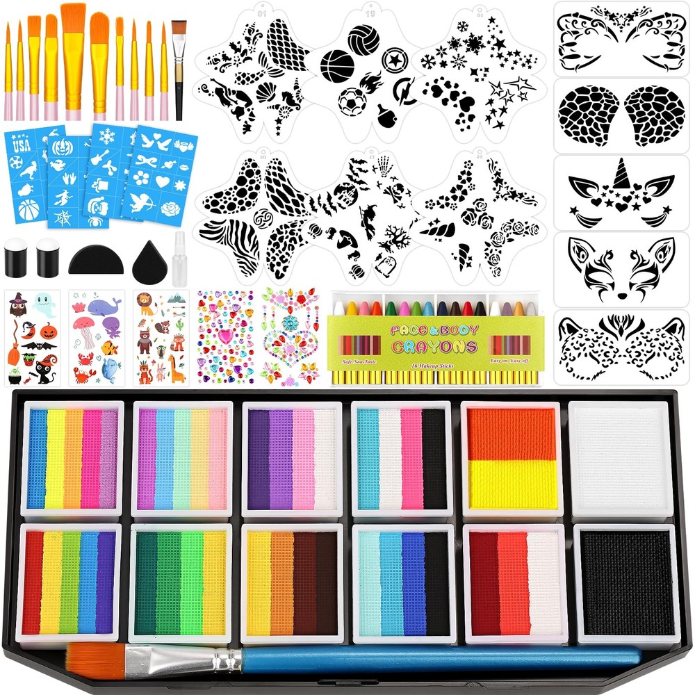 Face Painting Kit Professional for Adults,12 x 10g Split Cake Paint A