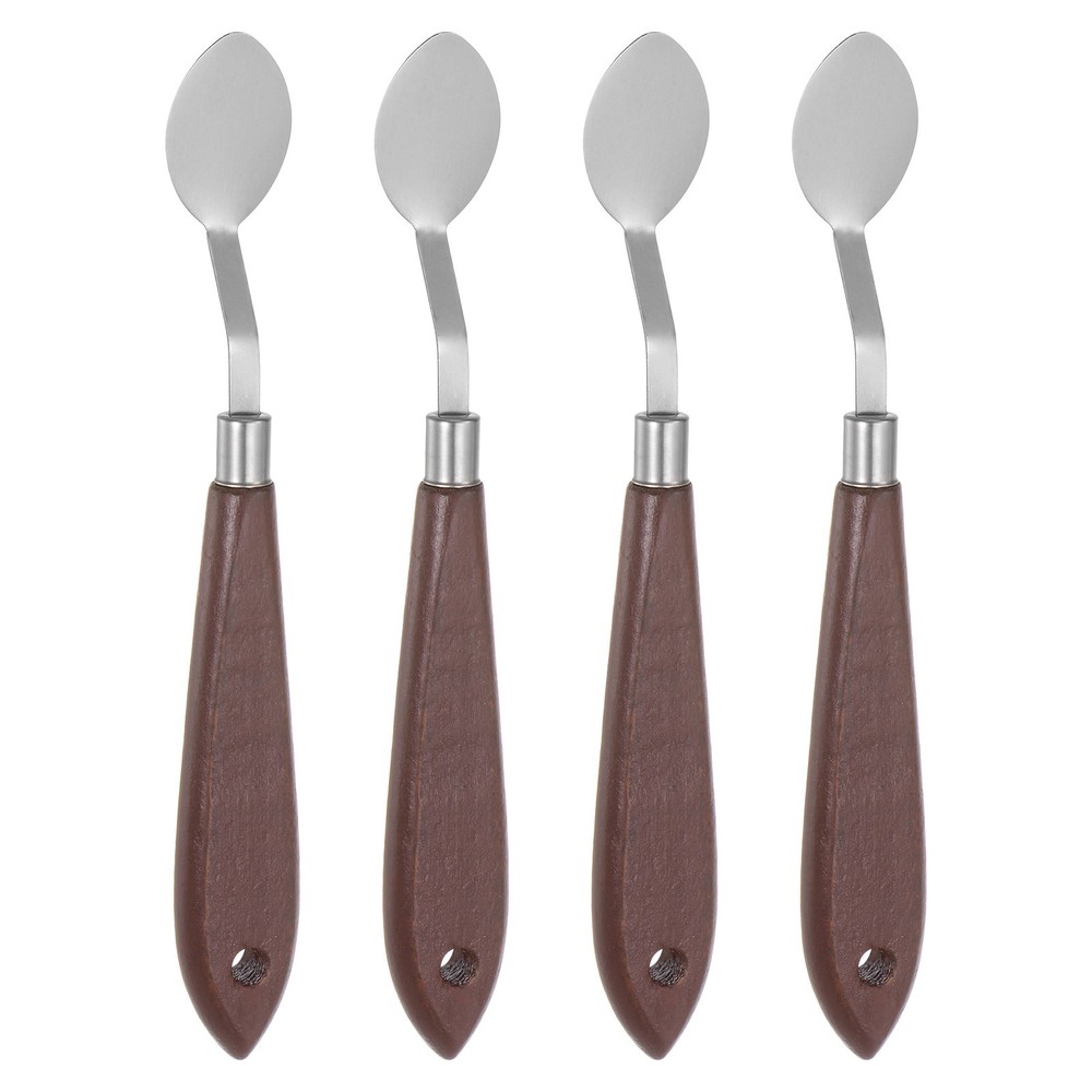 4pcs 22mm No.20 Painting Palette Knives Stainless Steel Spatula Red Wood Handle