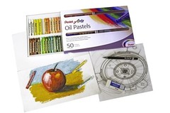 Pentel Oil Pastels – Set 50 50 Count (Pack of 1), Green/Blue/Red