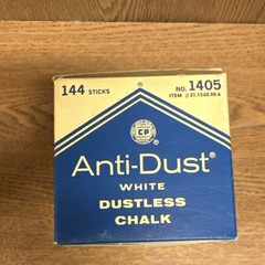Binney & Smith Anti-Dust White Dustless Chalk 144 Sticks Non-Toxic MPN 1405