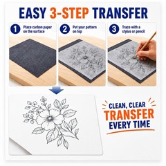 Carbon Paper for Tracing Graphite Transfer-Paper – PSLER 30 Pcs Black Graphite P