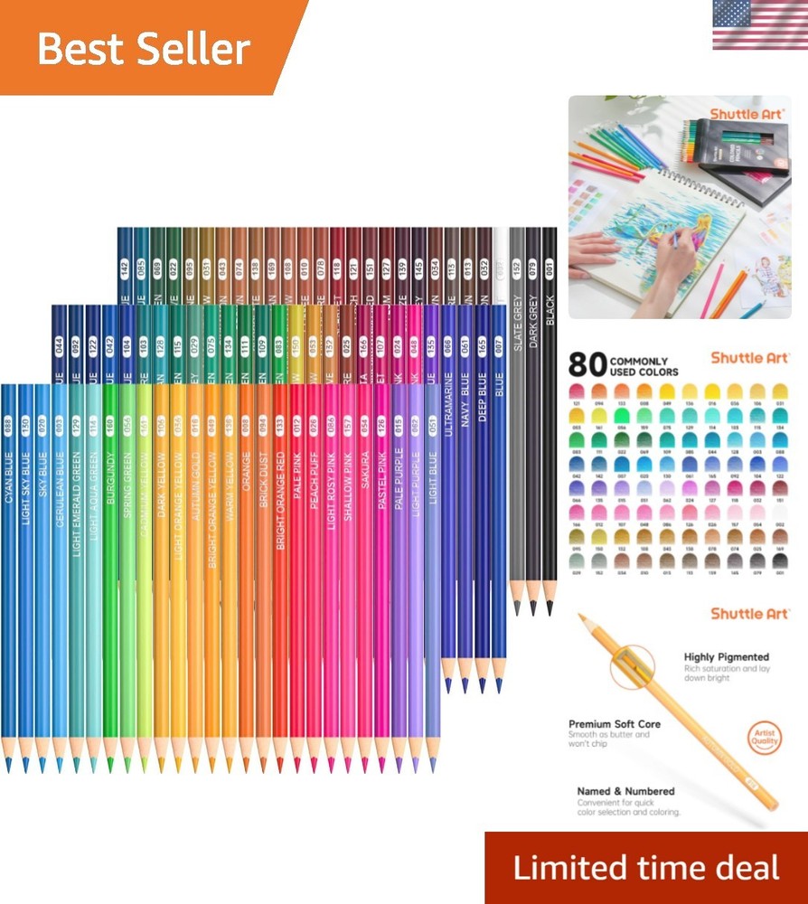 80 Piece Colored Pencil Set – Smooth Blending & Soft Core for Art Lovers