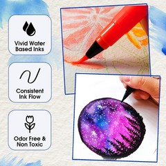 Watercolor Brush Pens for Lettering, Coloring, Calligraphy – Set of 28 Waterc…