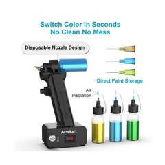 No-Clean Airbrush Kit with Disposable Nozzle (50pcs x 0.2mm & 100pcs x 0.3mm …
